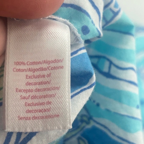 Lilly Pulitzer Dress Lace Babydoll Blue Cotton Medium Nightgown Fairy Floral - Picture 5 of 11